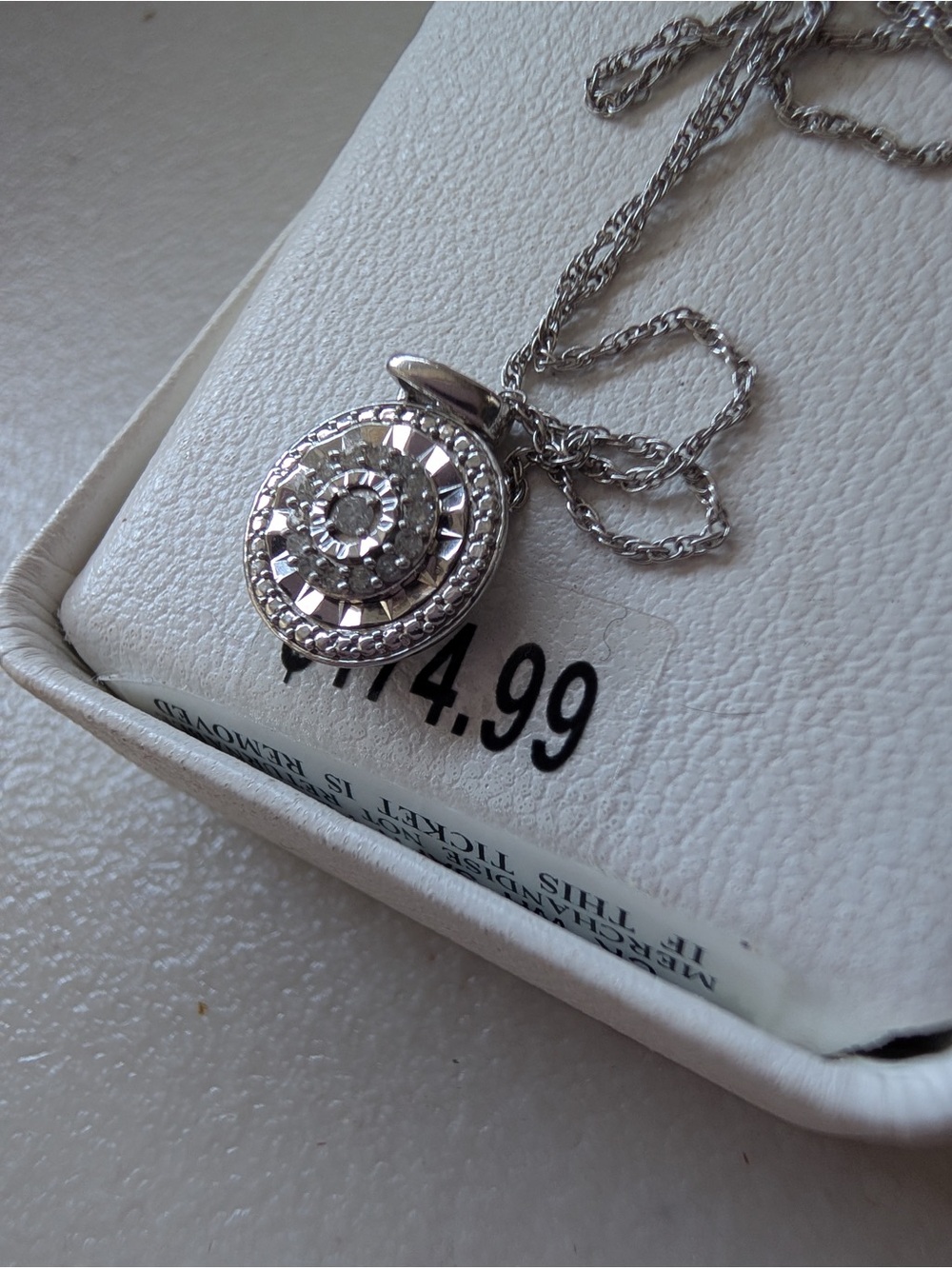 Silver Crystal Circle Pendant Necklace for Women by